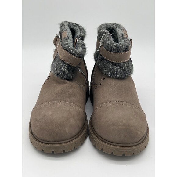 Crown Vintage Cassidy Jr. Kids Boots Size 13 Faux Suede Gray Ankle Boots With Fa - Picture 1 of 8